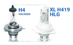 sirius led autós izzó h419 és halogén h4 összehasonlítás